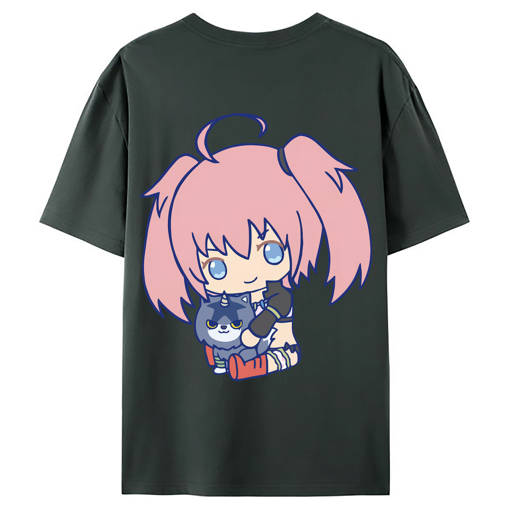 （画像用） 転スラ Regarding Reincarnated to Slime 綿100％ メンズ半袖Tシャツ（バックプリント） 通気性
